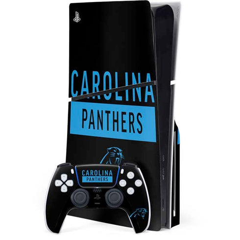 NFL Carolina Panthers Black Performance Series PlayStation PS5 Skins