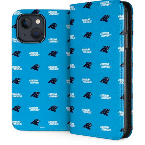 NFL Carolina Panthers Blitz Series iPhone 15 Plus Folio Case