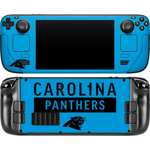 NFL Carolina Panthers Blue Performance Series Steam Deck Handheld Gaming Computer OLED Skin