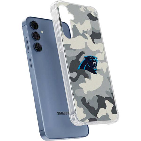 NFL Carolina Panthers Camo Galaxy A55 5G Clear Case