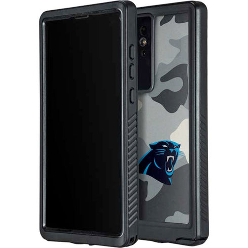 NFL Carolina Panthers Camo Galaxy S24 Ultra Waterproof Case
