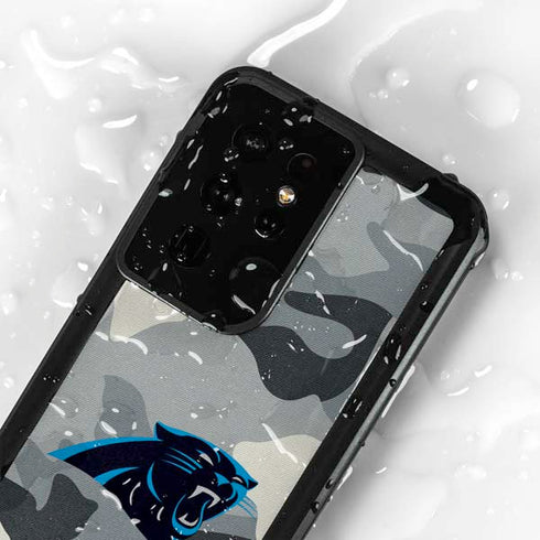 NFL Carolina Panthers Camo Galaxy S24 Ultra Waterproof Case