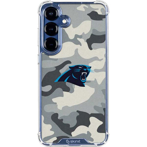 NFL Carolina Panthers Camo Galaxy S25 Clear Case
