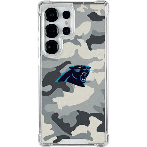 NFL Carolina Panthers Camo Galaxy S25 Ultra Clear Case