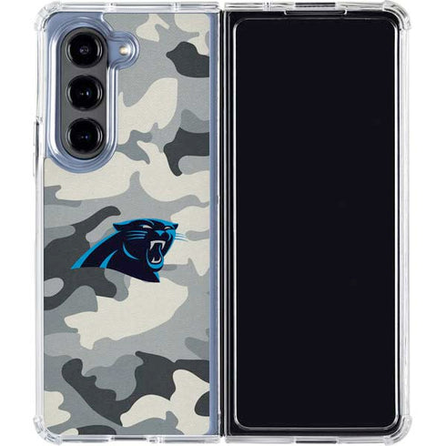 NFL Carolina Panthers Camo Galaxy Z Fold5 5G Clear Case