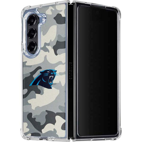 NFL Carolina Panthers Camo Galaxy Z Fold5 5G Clear Case