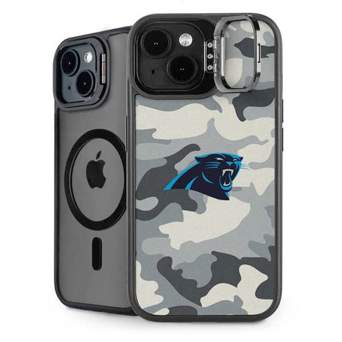 NFL Carolina Panthers Camo iPhone 15 Plus Kickstand Case