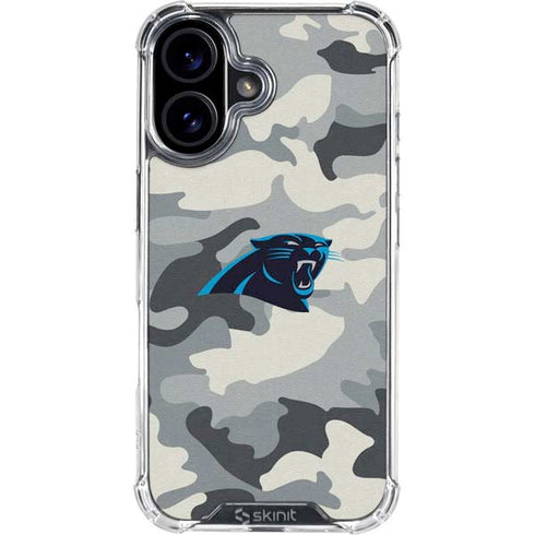 NFL Carolina Panthers Camo iPhone 16 Clear Case