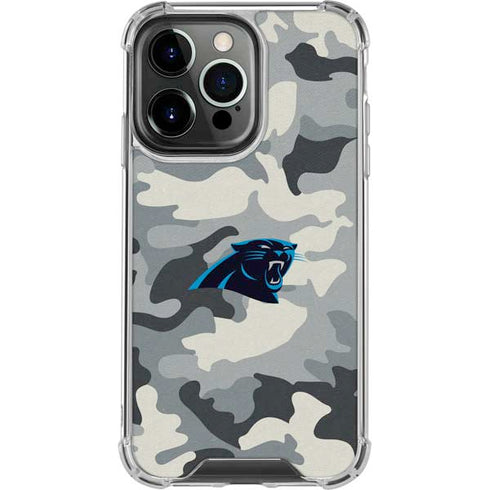 NFL Carolina Panthers Camo iPhone 16 Pro Clear Case