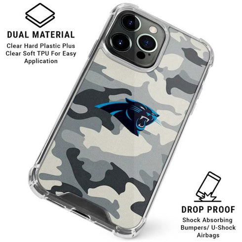 NFL Carolina Panthers Camo iPhone 16 Pro Clear Case