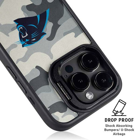 NFL Carolina Panthers Camo iPhone 16 Pro Kickstand Case