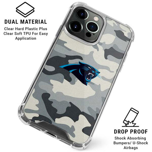 NFL Carolina Panthers Camo iPhone 16 Pro Max Clear Case