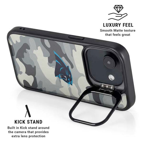 NFL Carolina Panthers Camo iPhone 16e Kickstand Case
