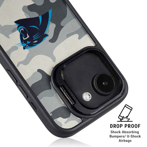 NFL Carolina Panthers Camo iPhone 16e Kickstand Case