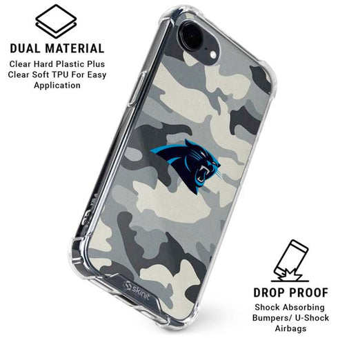 NFL Carolina Panthers Camo iPhone 16e Clear Case