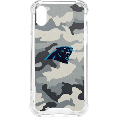 NFL Carolina Panthers Camo iPhone XS Clear Case