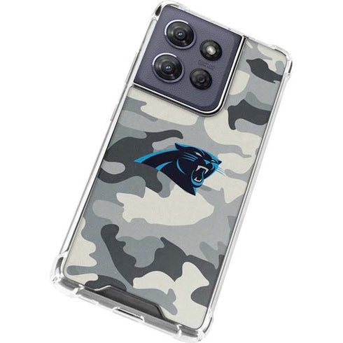 NFL Carolina Panthers Camo Moto G 5G (2025) Clear Case