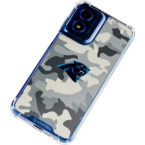 NFL Carolina Panthers Camo Moto G Play 4G (2024) Clear Case