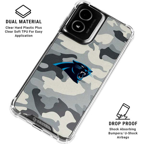 NFL Carolina Panthers Camo Moto G Power 5G (2024) Clear Case