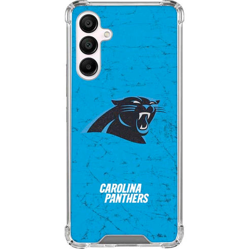 NFL Carolina Panthers Distressed Alternate Galaxy A16 5G Clear Case