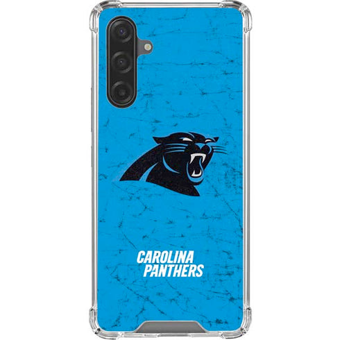 NFL Carolina Panthers Distressed Alternate Galaxy A17 Clear Case