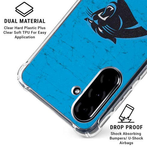 NFL Carolina Panthers Distressed Alternate Galaxy A36 5G Clear Case
