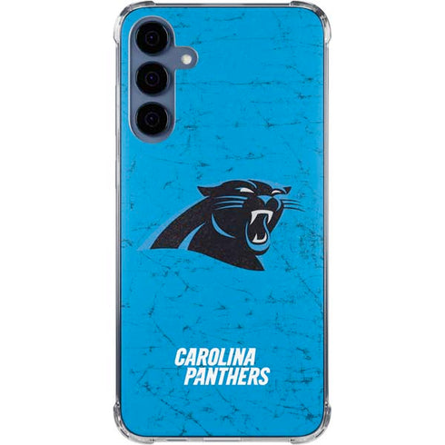 NFL Carolina Panthers Distressed Alternate Galaxy A55 5G Clear Case
