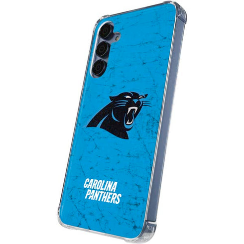 NFL Carolina Panthers Distressed Alternate Galaxy A55 5G Clear Case