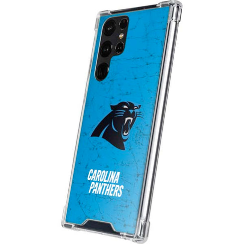 NFL Carolina Panthers Distressed Alternate Galaxy S23 Ultra Clear Case