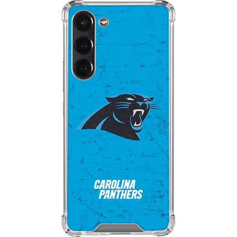 NFL Carolina Panthers Distressed Alternate Galaxy S24 FE Clear Case