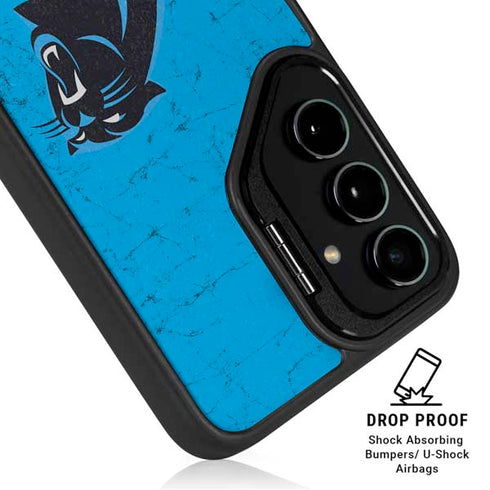 NFL Carolina Panthers Distressed Alternate Galaxy S25 Kickstand Case