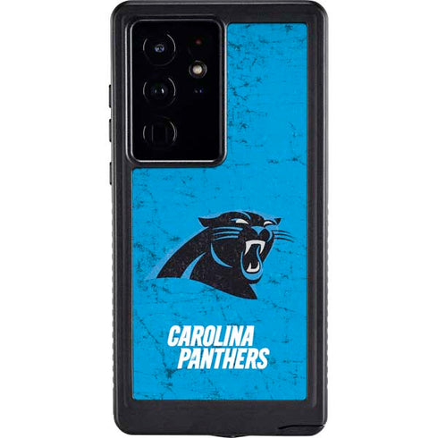 NFL Carolina Panthers Distressed Alternate Galaxy S24 Ultra Waterproof Case