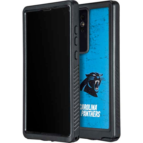 NFL Carolina Panthers Distressed Alternate Galaxy S24 Ultra Waterproof Case