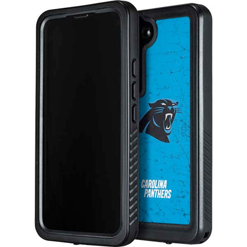 NFL Carolina Panthers Distressed Alternate Galaxy S24 Waterproof Case
