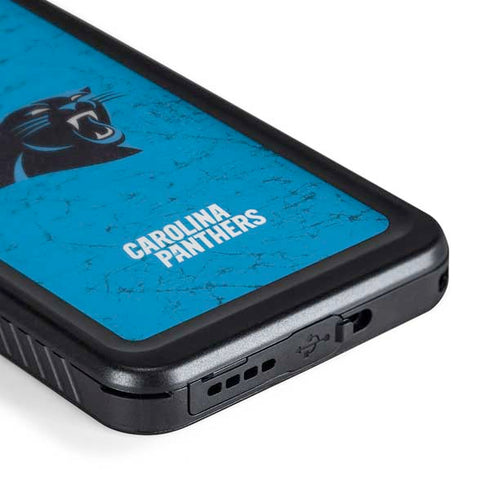NFL Carolina Panthers Distressed Alternate Galaxy S24 Waterproof Case