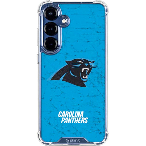 NFL Carolina Panthers Distressed Alternate Galaxy S25 Clear Case