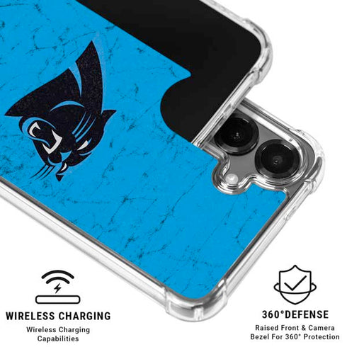 NFL Carolina Panthers Distressed Alternate Galaxy S26 Plus Clear Case