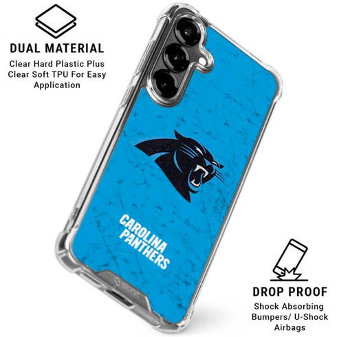 NFL Carolina Panthers Distressed Alternate Galaxy S26 Plus Clear Case