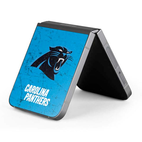 NFL Carolina Panthers Distressed Alternate Galaxy Z Flip6 Skin