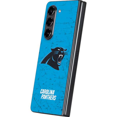 NFL Carolina Panthers Distressed Alternate Galaxy Z Fold5 5G Skin