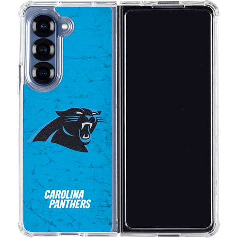 NFL Carolina Panthers Distressed Alternate Galaxy Z Fold7 Clear Case