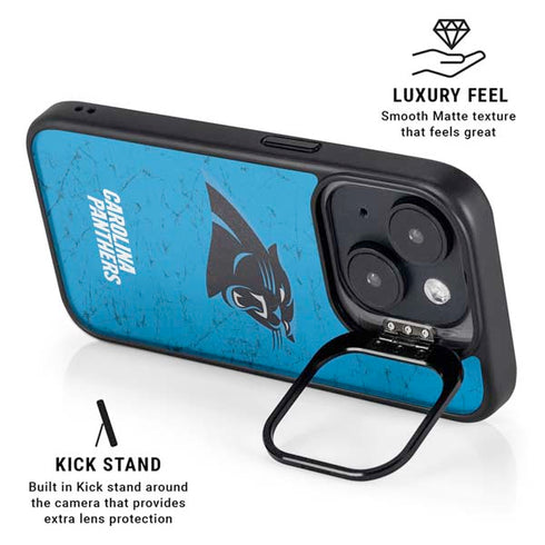 NFL Carolina Panthers Distressed Alternate iPhone 14 Plus Kickstand Case