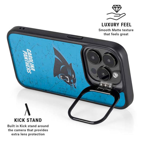 NFL Carolina Panthers Distressed Alternate iPhone 14 Pro Max Kickstand Case