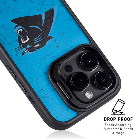NFL Carolina Panthers Distressed Alternate iPhone 14 Pro Max Kickstand Case