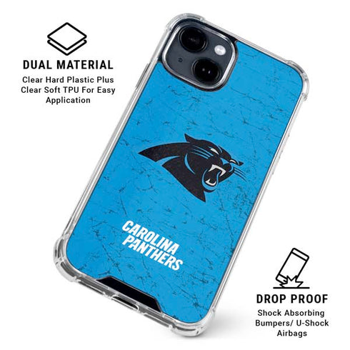 NFL Carolina Panthers Distressed Alternate iPhone 15 Clear Case