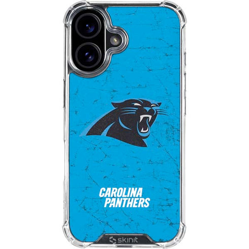 NFL Carolina Panthers Distressed Alternate iPhone 16 Clear Case