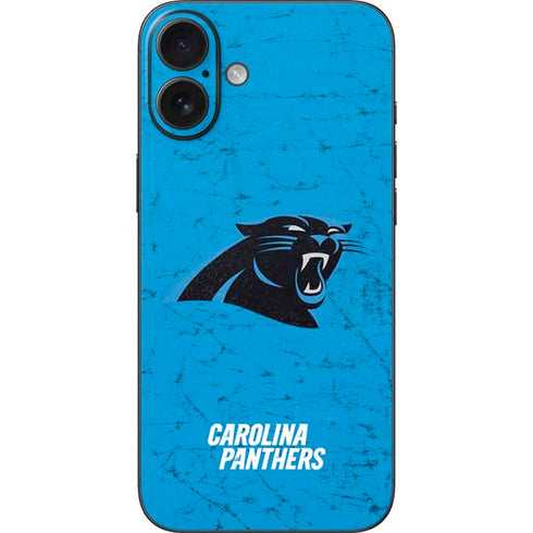 NFL Carolina Panthers Distressed Alternate iPhone 16 Plus Skin