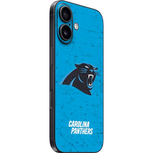 NFL Carolina Panthers Distressed Alternate iPhone 16 Plus Skin