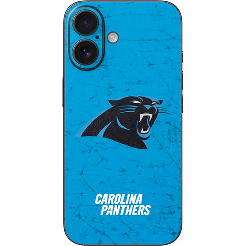 NFL Carolina Panthers Distressed Alternate iPhone 16 Skin