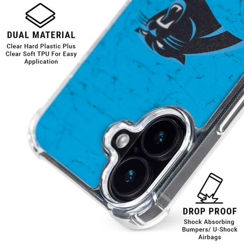 NFL Carolina Panthers Distressed Alternate iPhone 17 Clear Case